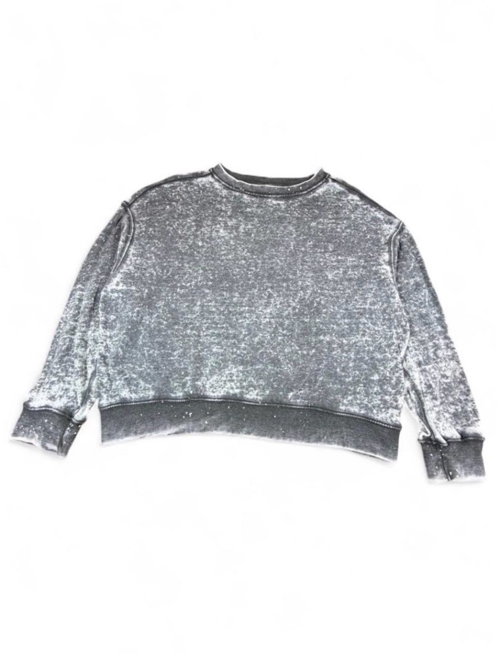 No Boundaries Gray Black Speckled Distressed Sweatshirt XL Oversized grunge punk